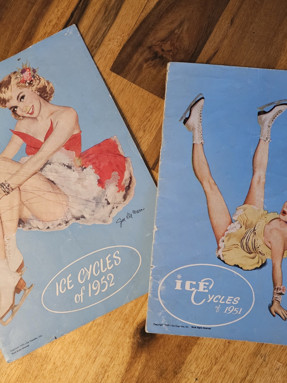 Vintage 'Ice Cycles' 1951 & 1952 Pinup Program Magazines